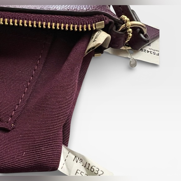 Coach Corner Zip Plum Wristlet - Picture 10 of 10